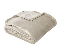 Couverture polaire microvelours 180x220 cm VELVET Gris Galet