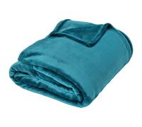 Couverture polaire microvelours 220x240 cm VELVET Bleu Lac