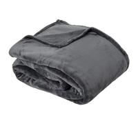 Couverture polaire microvelours 220x240 cm VELVET Gris Acier