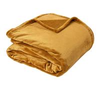 Couverture polaire microvelours 220x240 cm VELVET Jaune Miel
