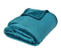 Couverture polaire microvelours 240x260 cm VELVET Bleu Lac