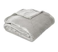 Couverture polaire microvelours 240x260 cm VELVET Gris Perle