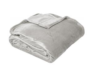 Couverture polaire microvelours 240x260 cm VELVET Gris Perle