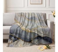 Couverture Polaire Motif Marbre Rayures Dorées 100x130 cm Plaid | Couverture Polaire Moderne Luxe 100x130 cm Plaid Flanelle Douce et Chaude 3D Foncé pour Enfant et Adulte