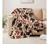 Couverture Polaire Motif Vache Taches 100x130 cm Plaid | Couverture Polaire Moderne Mode 100x130 cm Plaid Flanelle Douce et Chaude 3D Foncé pour Enfant et Adulte