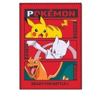 Couverture polaire - Pokémon - Battle - 100x140 cm - Rouge - 100% polaire