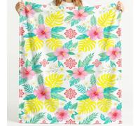 Couverture Polaire Tropical Floral Fleur Feuille Géométrique Aquarelle Motif Moelleuse Douce et Chaude Couverture de Voyage, pour Chambre à Coucher Salon Bureau 150cm x 150cm