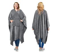 Couverture poncho sherpa super douce et confortable en peluche pour adultes, femmes, hommes, enfants, couverture enveloppante à l'intérieur ou à l'extérieur, 200 x 140 cm