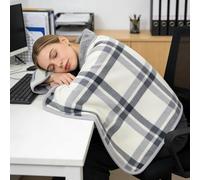 Couverture portable en polaire pour toutes les saisons - Poncho confortable avec boutons pour bureau, lit, canapé et extérieur