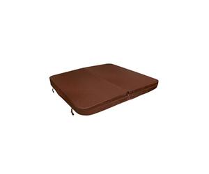 Couverture pour Bain Bulles Marron 220cm PVC & Cuir - Housse Bâche Protectrice Carrée