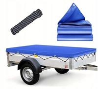 Couverture pour remorque - Bâche renforcée et imperméable - Corde marine - Câble de tension de 7 mètres - Bleu