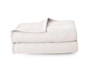 Couverture pure laine vierge Woolmark 500g/m² VOLTA 180x240 cm Blanc Naturel