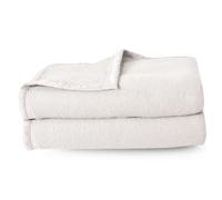 Couverture pure laine vierge Woolmark 500g/m² VOLTA 220x240 cm Blanc Naturel