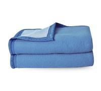 Couverture pure laine vierge Woolmark 500g/m² VOLTA 220x240 cm Bleu Azur