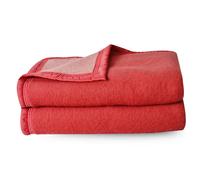 Couverture pure laine vierge Woolmark 500g/m² VOLTA 220x240 cm Rouge Bois de rose