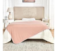 Couverture rafraîchissante - Couverture d'été - Pour un sommeil confortable - Auto-refroidissante - 140x190 cm - Rose/blanc