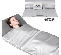 Couverture sauna - Couverture chauffante électrique - Prise 220 V UE - Télécommande - Portable - Amincissement et détoxification - 180 x 200 cm - Gris clair