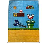 Couverture Sherpa Mario Bros Vintage, 100 x 150 cm, Plaid Polaire Imitation Laine