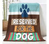Couverture Sherpa Vintage Champêtre pour Enfants et Adultes, Douce Couverture Panneau Empreintes De Pattes De Chien Lettres - Flanelle Plaid pour Canapé Lit et Décoration de Salon, 150x200 cm
