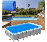 Couverture Solaire Piscine 85 x 100 cm Épaisseur 400 µm, Anti-Pluie Anti-Poussière Protection UV, Effet Chauffant Écologique, Découpable, Couverture Solaire pour Piscine, Bleu