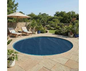 Couverture solaire pour piscine, en PE résistant aux UV, de 417 cm de diamètre, d'une épaisseur de 200 microns, de forme ronde avec des chambres d'air, réduisant l'évaporation et stockant la chaleur p