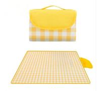 Couverture Tapis De Pique-Nique Imperméable , 200 X 200cm Camping Tapis De Plage Pliable Avec Poignée De Pique-Nique Étanche (Jaune)