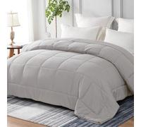 Couverture tout au long de l'année Unyqoos® 135 x 200 cm, gris clair – tissu en microfibre respirant et ultra-doux, et garnissage en polyester de 300 g/m², motif de quilting carré