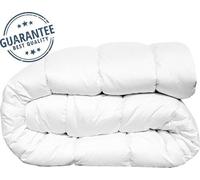 Couverture tout au long de l'année Unyqoos® de 400 g – 200x200 cm, blanche, pour grand lit double, avec housse en microfibre douce et garnissage en fibres creuses