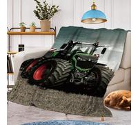 Couverture Tracteur Motif Couverture Douillette, Chaude et Moelleuse pour Enfants, Couverture en Flanelle pour Tracteur, Couverture de Canape en Microfibre pour Décoration de Pièce (Tracteur B