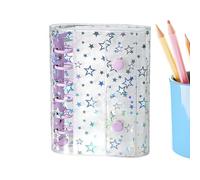 Couverture transparente pour classeur à anneaux - Doublure pour planificateur budget A7 avec étoiles pailletées, couverture carnet personnel, convient pour albums, agendas, pochettes porte-billets