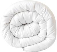 Couverture universelle Unyqoos® pour lit simple, garnissage en microfibre, housse en polyester agréable pour la peau, 135 x 200 cm, blanche