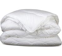 Couverture universelle Unyqoos® pour toutes saisons, composée de 2 parties combinables – Taille lit double 240x220 cm, blanche, 100% polyester à fibres creuses siliconisées, lavable à 60°C
