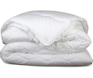 Couverture universelle Unyqoos® pour toutes saisons, composée de 2 parties combinables – Taille lit double 240x220 cm, blanche, 100% polyester à fibres creuses siliconisées, lavable à 60°C