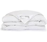 Couverture Unyqoos® Snoozing Diamond en laine, 140 x 220 cm, garnissage 100% laine, housse 100% coton percale, pour lit simple, couleur blanche e chaleur 1