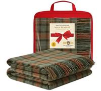 Couvertures confortables en 100% pure laine, motif tartan, pour lits et canapés - grande taille 74 x 62 pouces - Tapis à carreaux écossais - Bords frangés, doux - (Tartan de chasse Fraser)