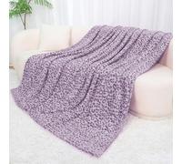 Couvertures de lit double - Couverture violette légère pour femme, douce et moelleuse en polaire lavande pour la maison chambre dortoir décoration 152 cm x 203 cm