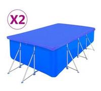 vidaXL Couvertures de piscine 2 pcs. PE Rectangulaire 90 g/m² 394x207 cm