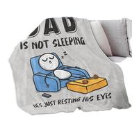 Couvertures Drôles Pour Papa | Plaids En Flanelle Papa Ne Dort Pas,Couvertures Douces Et Chaudes - Pour Hommes Maris Grand-Père Anniversaire Fêtes Thanksgiving Bureau À Domicile Salon Chambre Bureau D