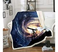 Couvertures en Polaire avec de l'espace pour Enfants,garçons 3D Galaxy Sherpa Plaid astronomique Univers Ciel étoilé Simple 127 x 152,4 cm