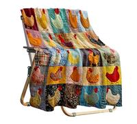Couvertures et plaid avec motif poule, couverture matelassée en flanelle | Couette mignonne sur le thème de la poule pour pique-nique, canapé, maison, chambre d'anniversaire, pendaison de crémaillère