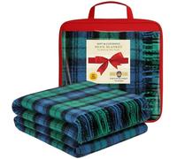 Couvertures luxueuses en laine à motif tartan pour lits - Tartan Ancien Campbell - Grand 188x157 cm, bords frangés - Plaid écossais doux et douillet - Cadeaux pour la Fête des Mères et mariages
