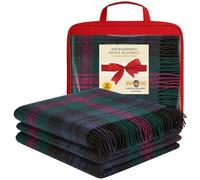 Couvertures luxueuses en laine à motif tartan pour lits - Tartan Baird Modern - Grand 188x157 cm, bords frangés - Plaid écossais doux et douillet - Cadeaux pour la Fête des Mères et mariages