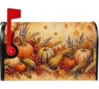 Couvertures magnétiques pour boîte aux lettres Motif citrouilles d'automne | Thème récolte, couvercle de boîte aux lettres, aquarelle rustique, fixation magnétique, attrait saisonnier