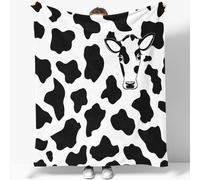 Couvertures Motif Vache Animal Abstrait Chaud Cadeau, Plaid Canape Noir et Blanc en Flanelle Épaisse Douce et Confortable - Couverture Lit Chaude pour Adulte et Enfant, 100 x 130 cm