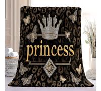 CouvertureSomptueux 180 x 200 cm pour Adultes et Enfant | Animaux Imprimé Léopard Papillons Texte Couverture Polaire en Flanelle, Doux Chaude Hiver Couverture de Lit Jeté de Canape