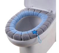 Couvre-abattant WC chaud Tapis de Siège Doux et Pelucheux Lavable Universel | Protection d'Abattant WC Pour Hiver Maison Salle De Bain Hôtel Dortoir Camping-Car Déplacement Bleu