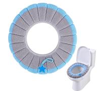 Couvre-abattant WC chaud Tapis universel extensible chaud en douce peluche | Tapis De Siège Toilette Ménager Pour Hiver Maison Salle De Bain Hôtel Dortoir Camping-Car Déplacemen Bleu