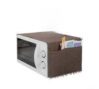 Couvre Assiette Micro-Onde en pour coton Polyester - Couvercle Anti-Éclaboussures Réutilisable avec Sortie de Vapeur pour Chauffage Alimentaire - Gris Trapèze 26cm(Coffee brown)