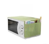 Couvre Assiette Micro-Onde en pour coton Polyester - Couvercle Anti-Éclaboussures Réutilisable avec Sortie de Vapeur pour Chauffage Alimentaire - Gris Trapèze 26cm(Green grid)