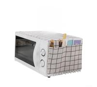 Couvre Assiette Micro-Onde en pour coton Polyester - Couvercle Anti-Éclaboussures Réutilisable avec Sortie de Vapeur pour Chauffage Alimentaire - Gris Trapèze 26cm(White checkered)